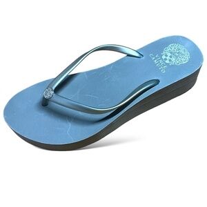 VINCE CAMUTO Grey Platform Thong Sandals US Sz 9M